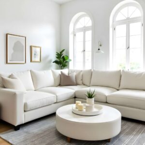 Elegant 6-Seater Cream Sofa Set